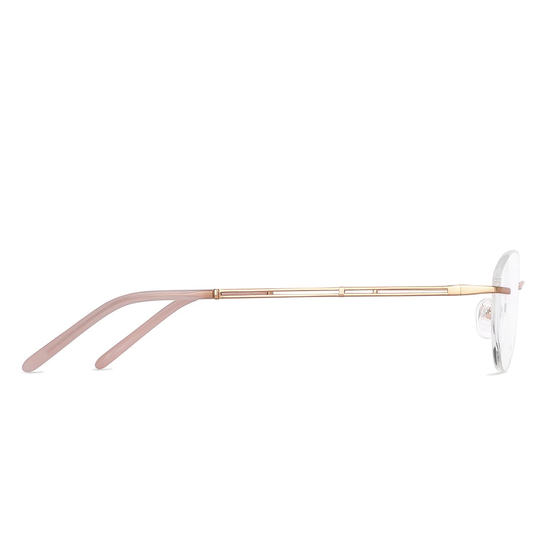 John Jacobs Rose Gold Rimless Round left side