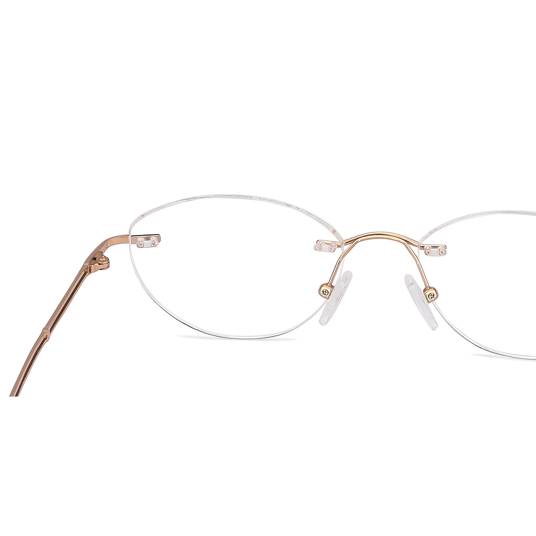John Jacobs Rose Gold Rimless Round right side