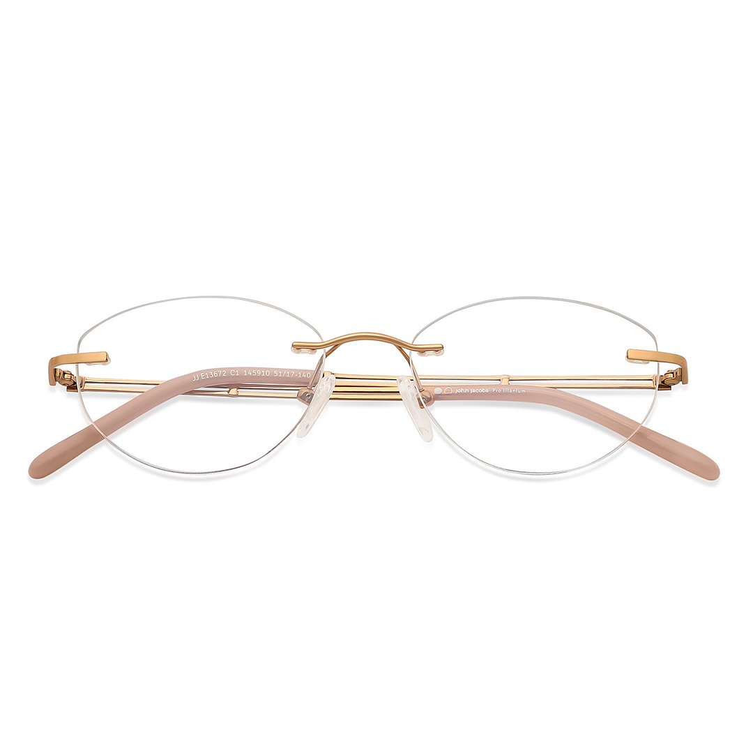 John Jacobs Rose Gold Rimless Round left side