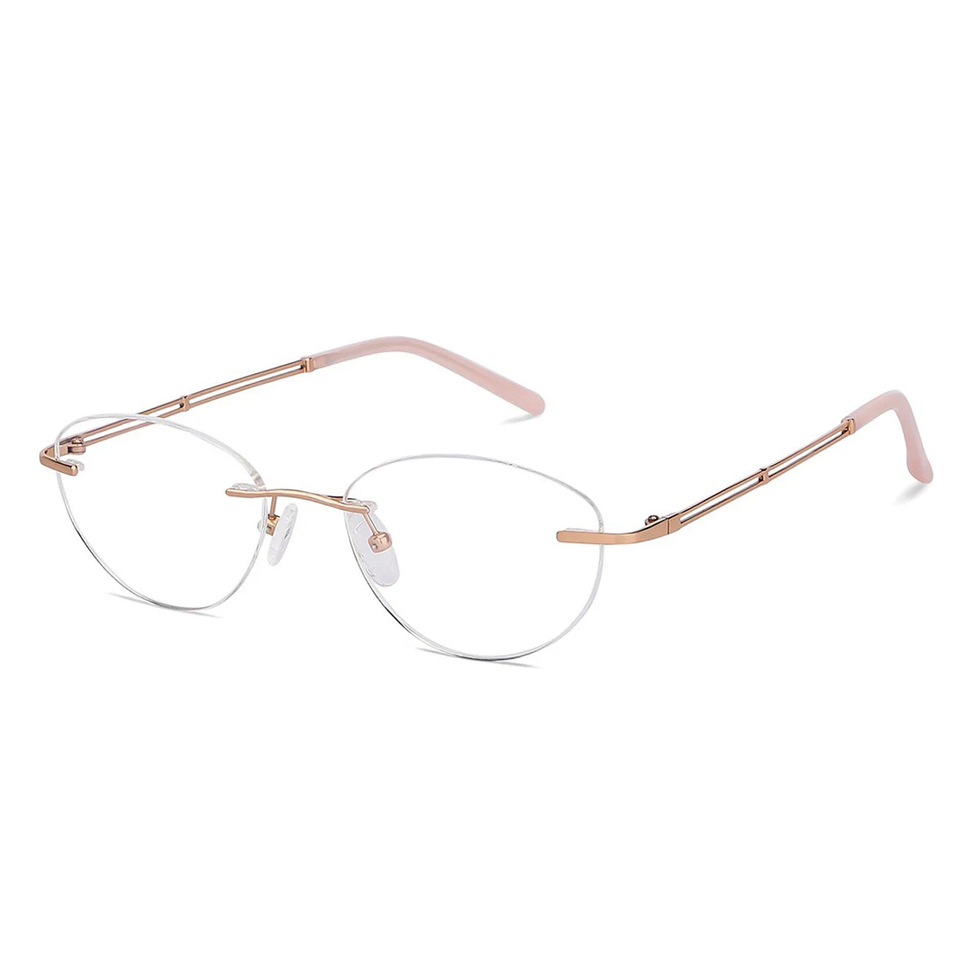 John Jacobs Rose Gold Rimless Round right side