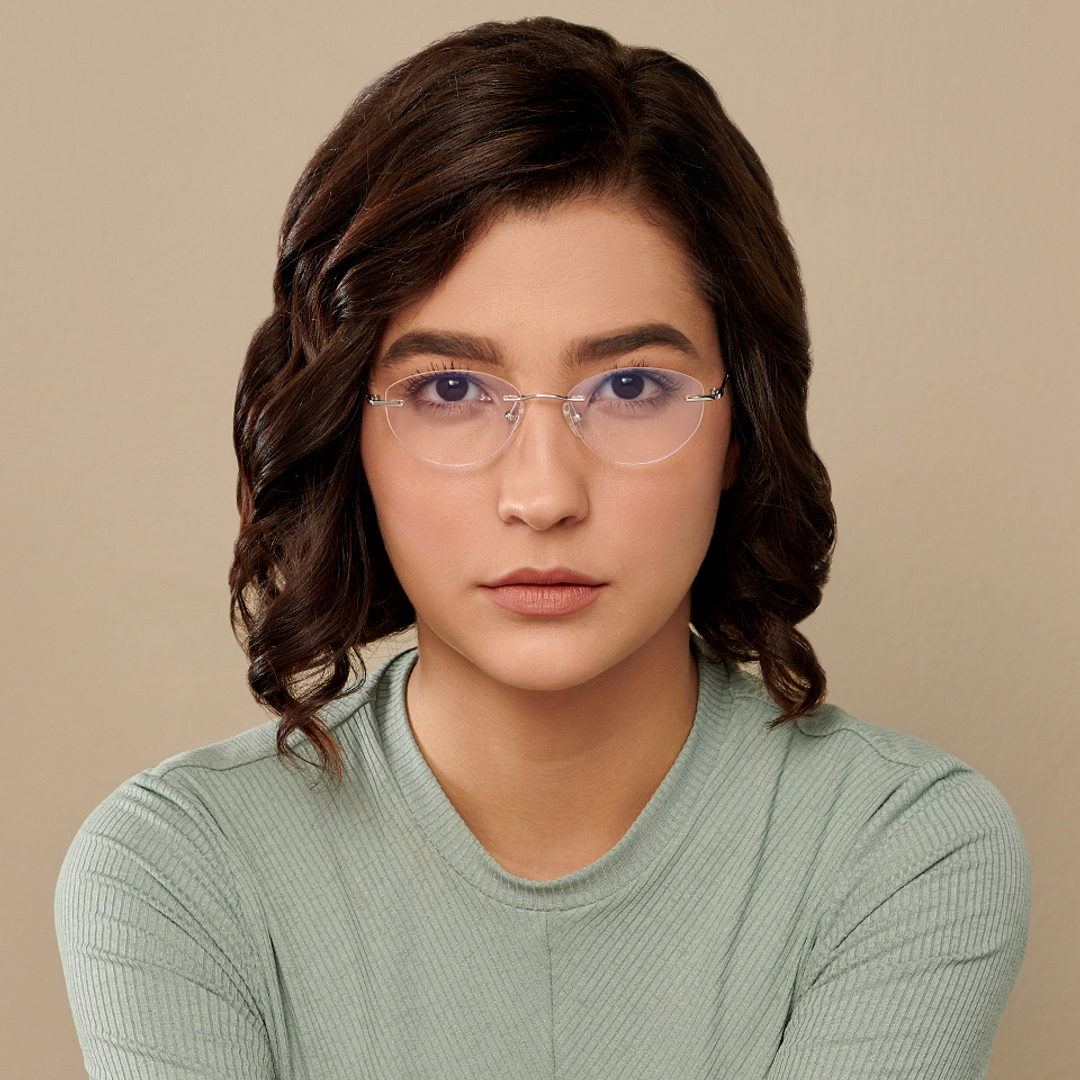 John Jacobs Silver Rimless Round right side