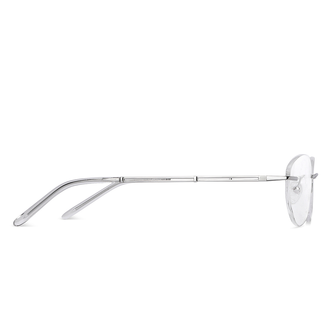 John Jacobs Silver Rimless Round left side