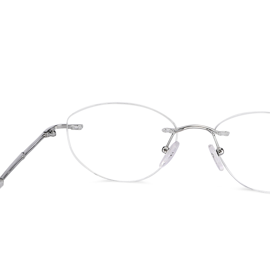 John Jacobs Silver Rimless Round right side