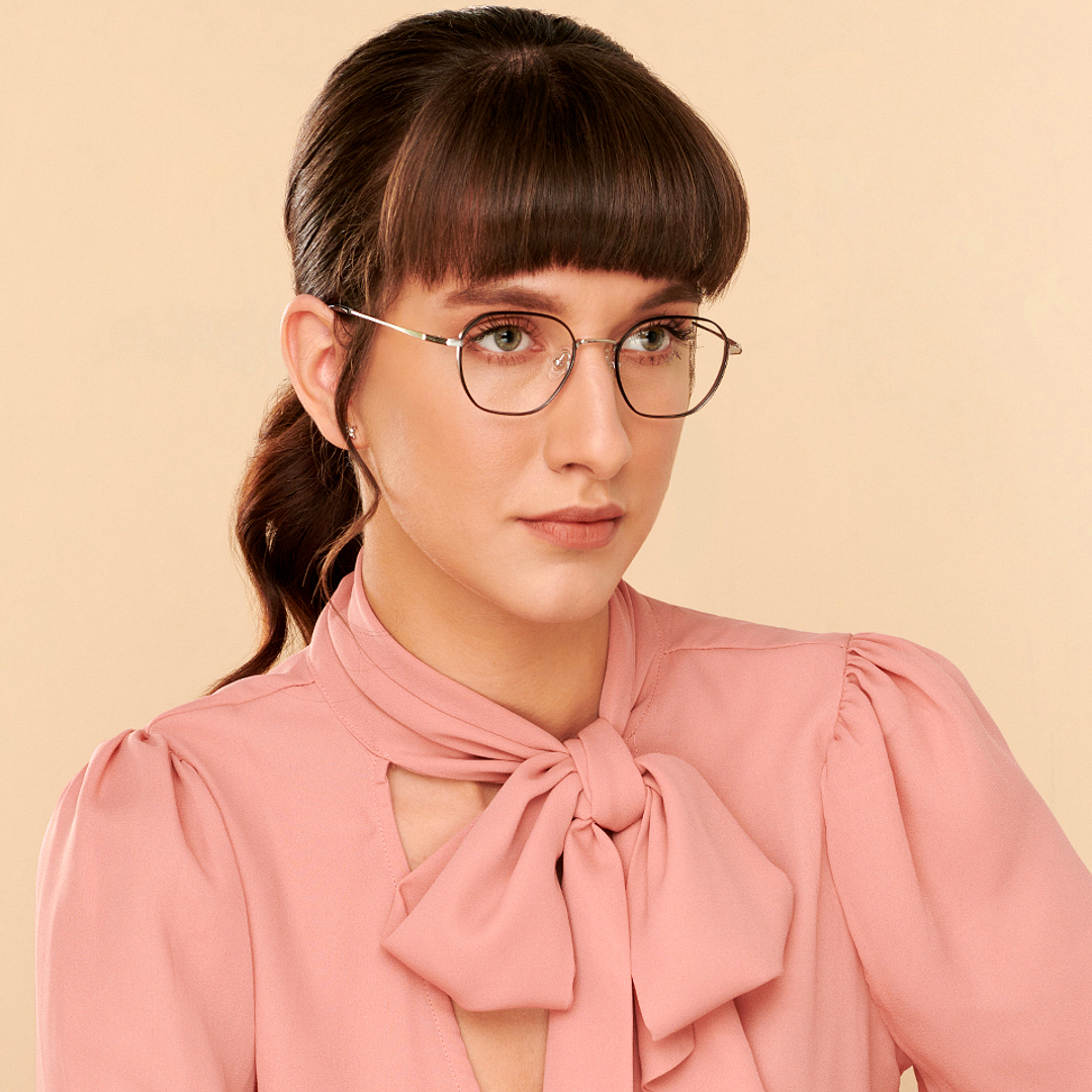 John Jacobs Silver Full Rim Square left side