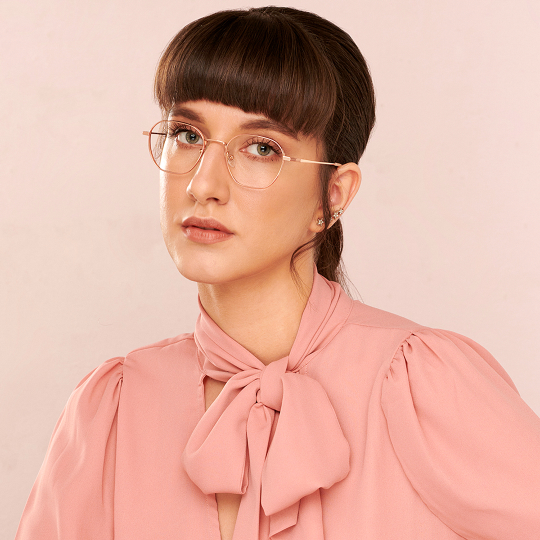 John Jacobs Rose Gold Full Rim Square left side