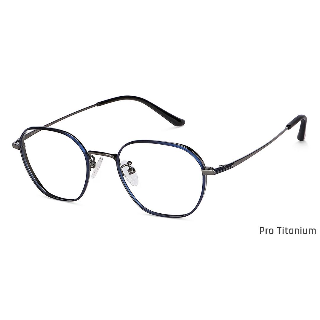 John Jacobs Mid Gunmetal Full Rim Hexagonal left side