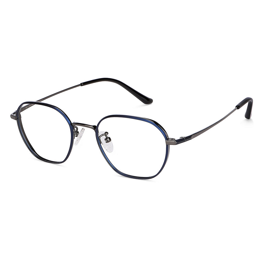 John Jacobs Mid Gunmetal Full Rim Hexagonal left side