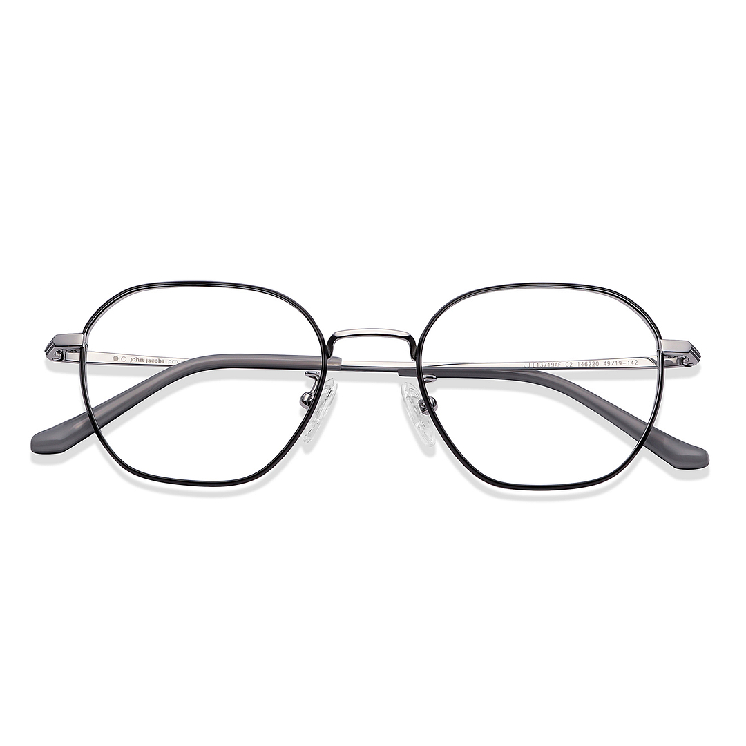 John Jacobs Silver Full Rim Square left side