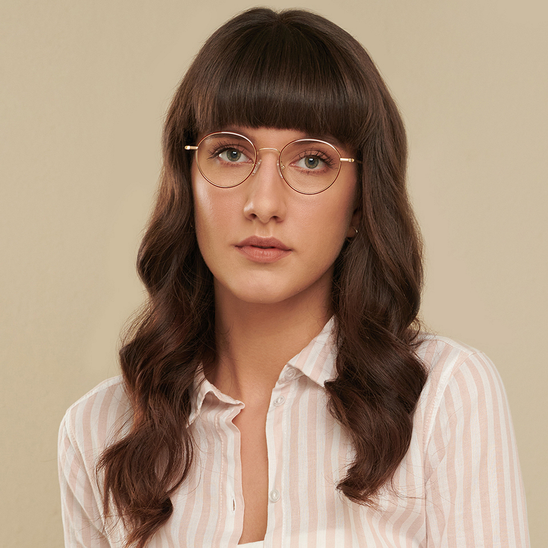 John Jacobs Rose Gold Full Rim Round left side