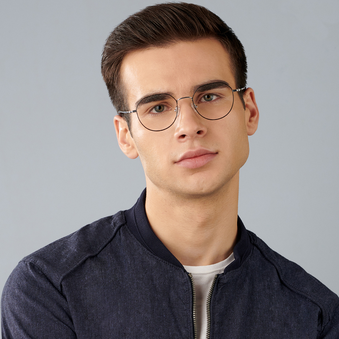 John Jacobs Dark Gunmetal Full Rim Round right side