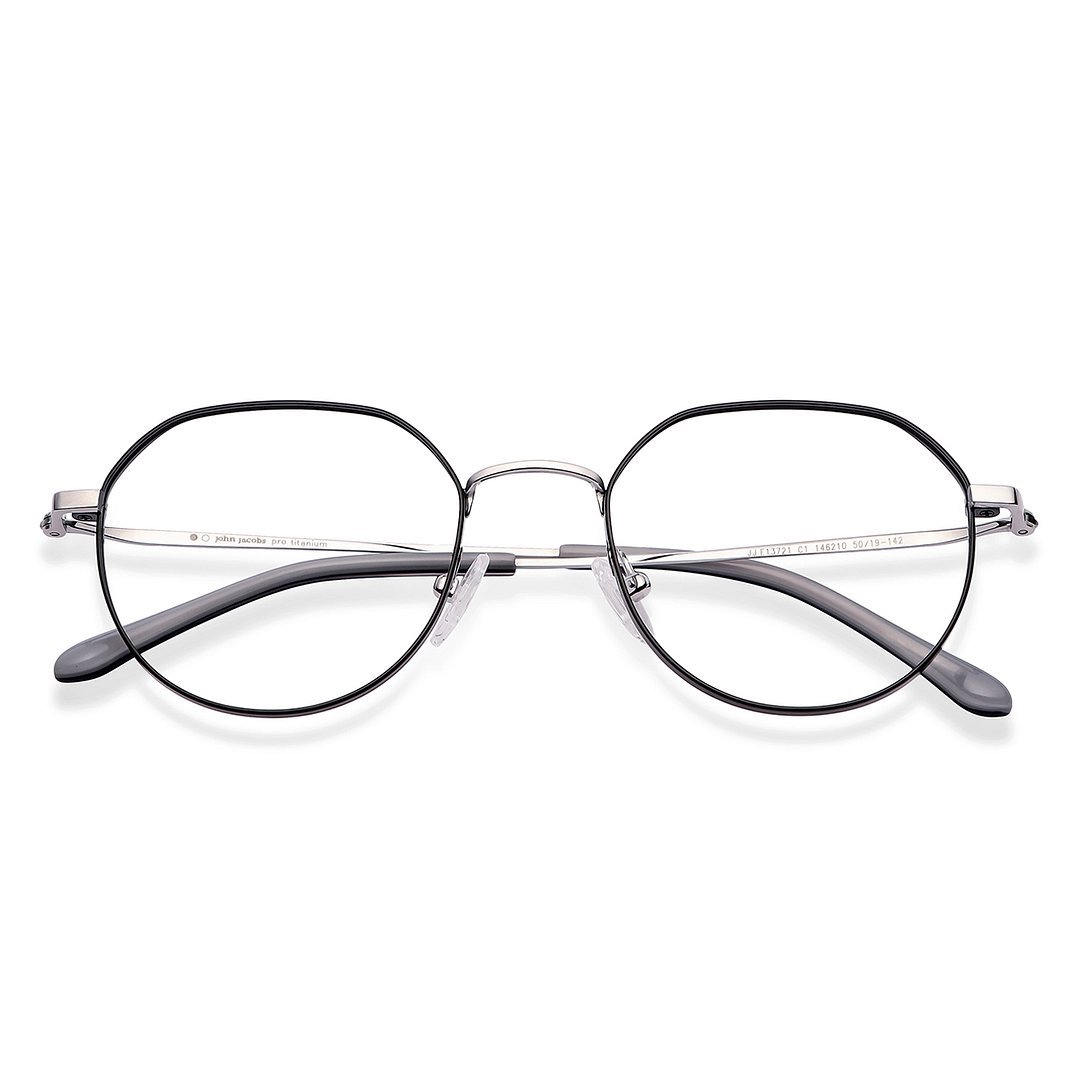 John Jacobs Dark Gunmetal Full Rim Round left side