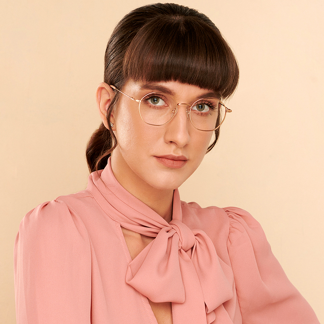 John Jacobs Rose Gold Full Rim Round left side