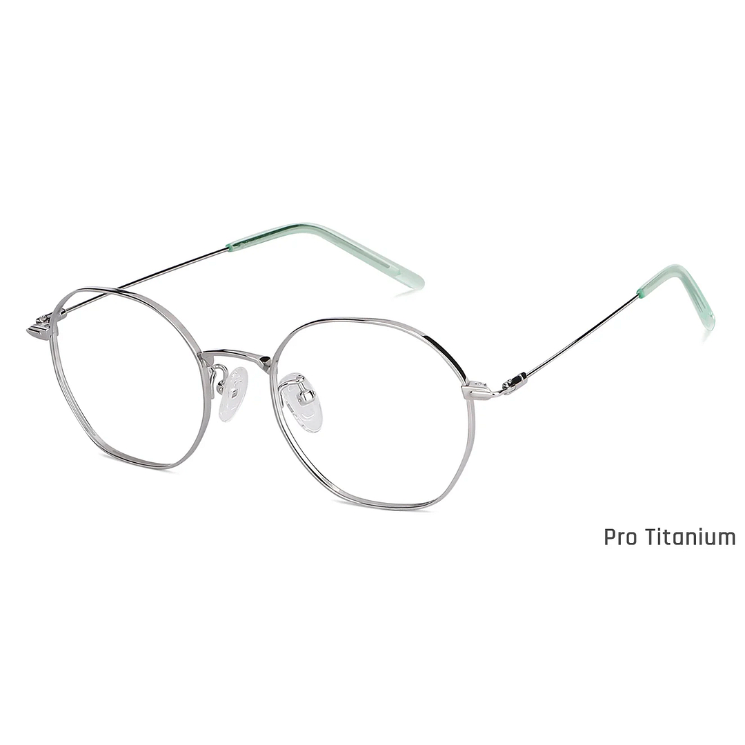 John Jacobs Online Silver Full Rim Round left side