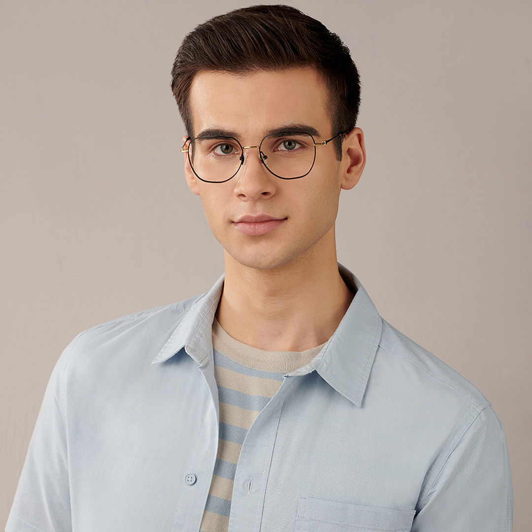 John Jacobs Online Black Full Rim Geometric right side