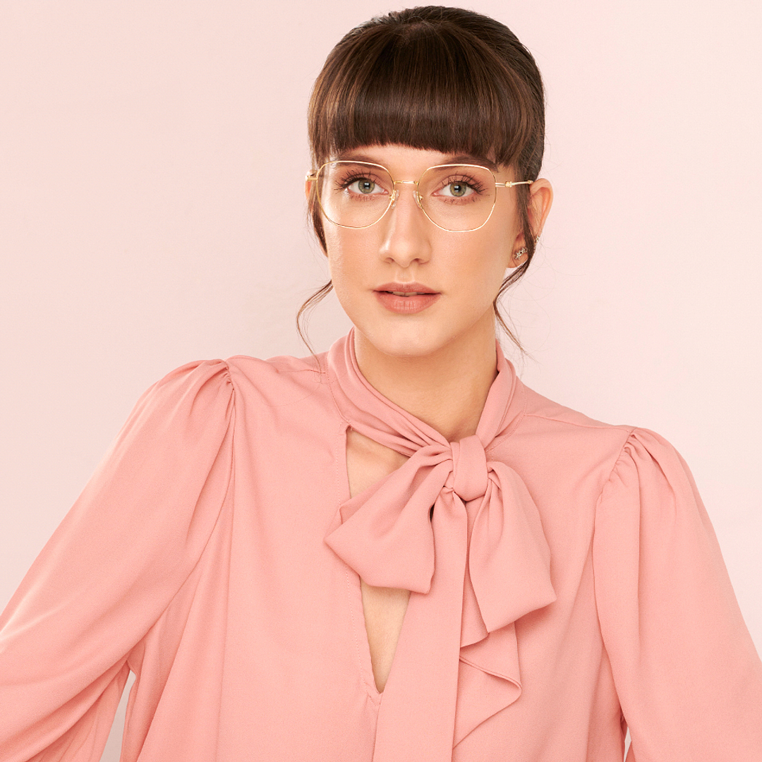 John Jacobs Online Gold Full Rim Geometric right side