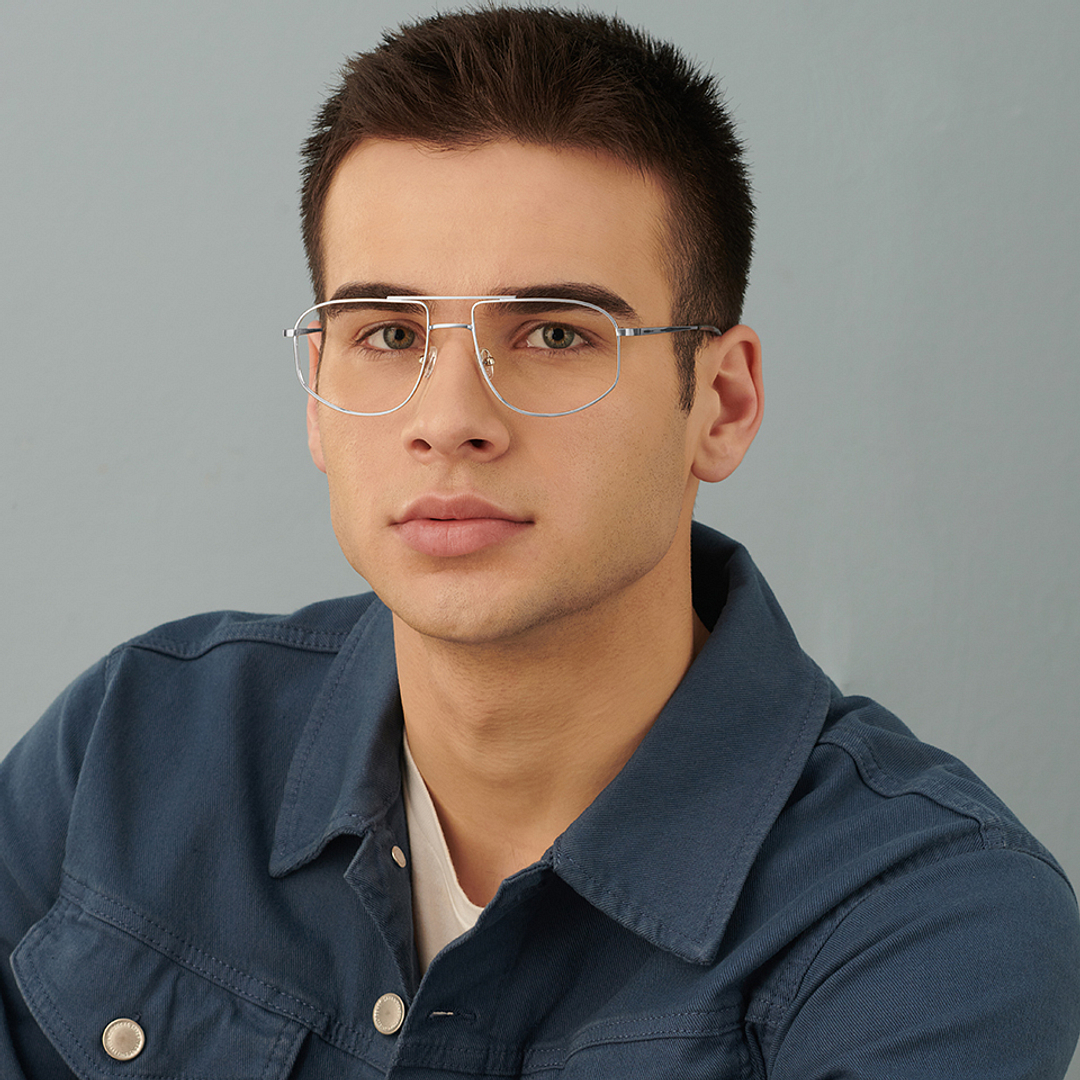 John Jacobs Online Silver Full Rim Square right side