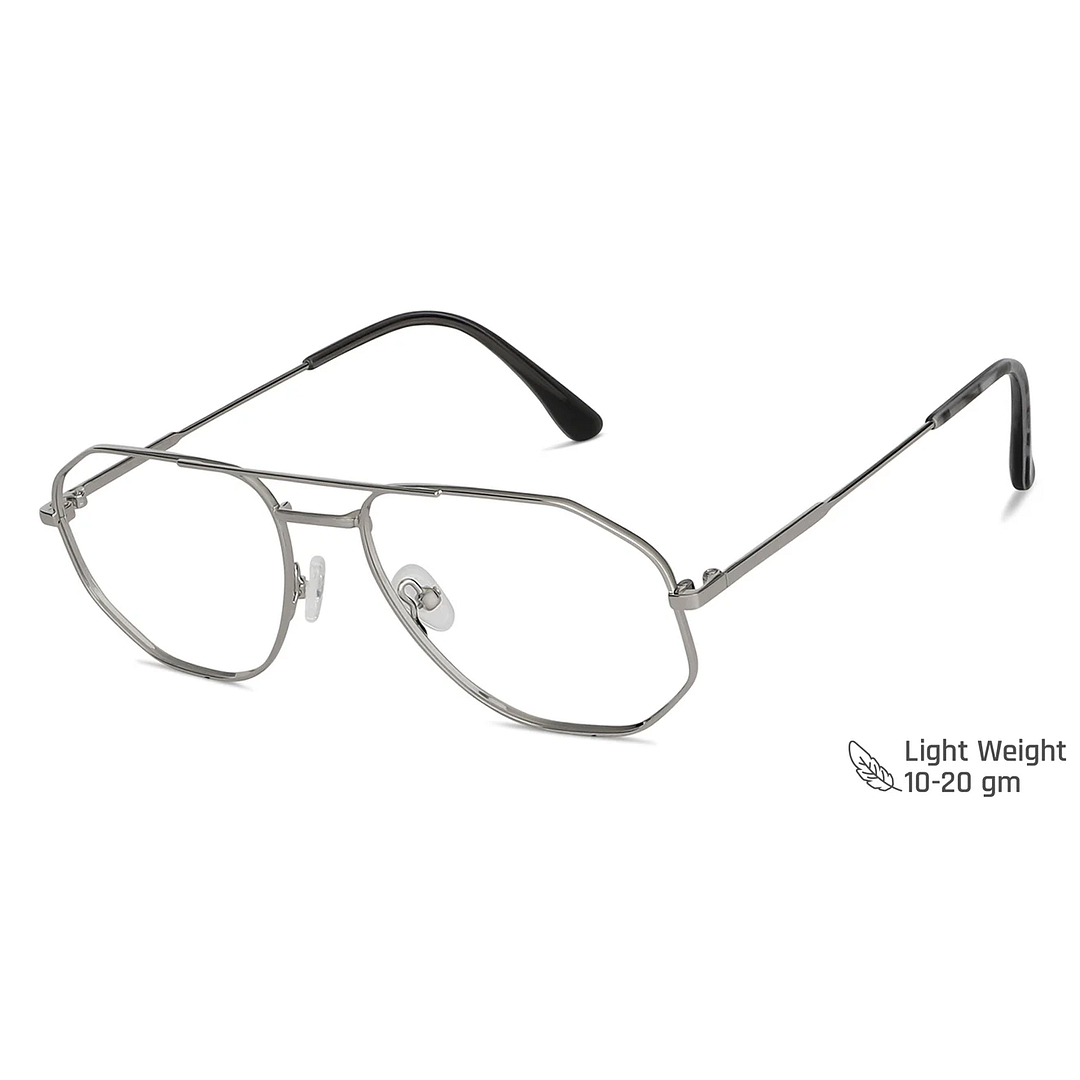John Jacobs Online Silver Full Rim Aviator left side