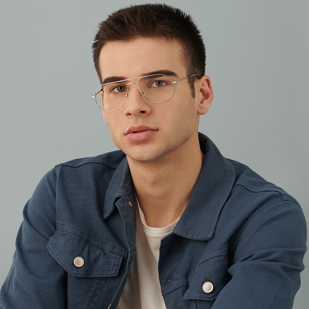 John Jacobs Online Silver Full Rim Aviator left side