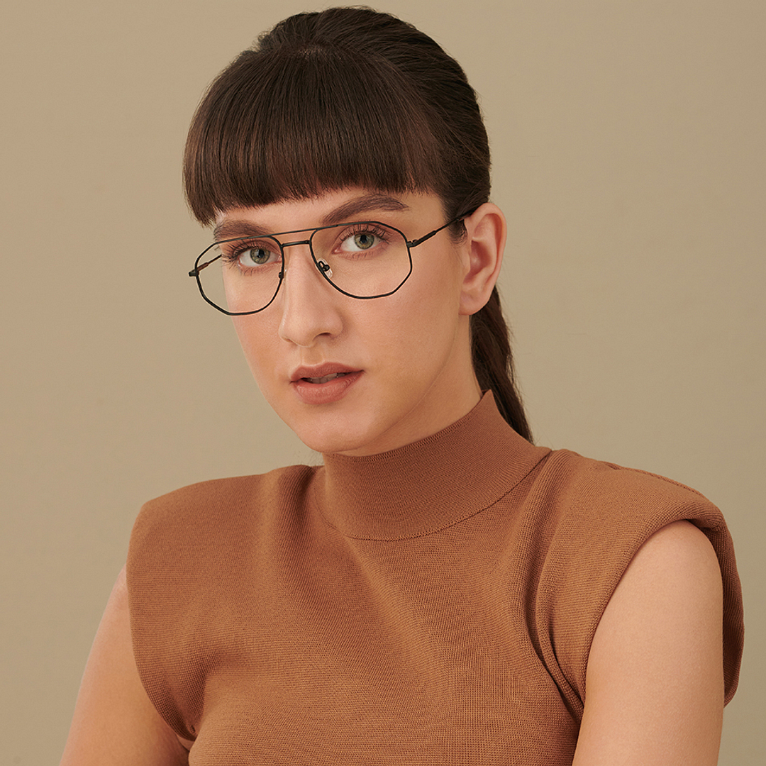 John Jacobs Online Black Full Rim Aviator right side