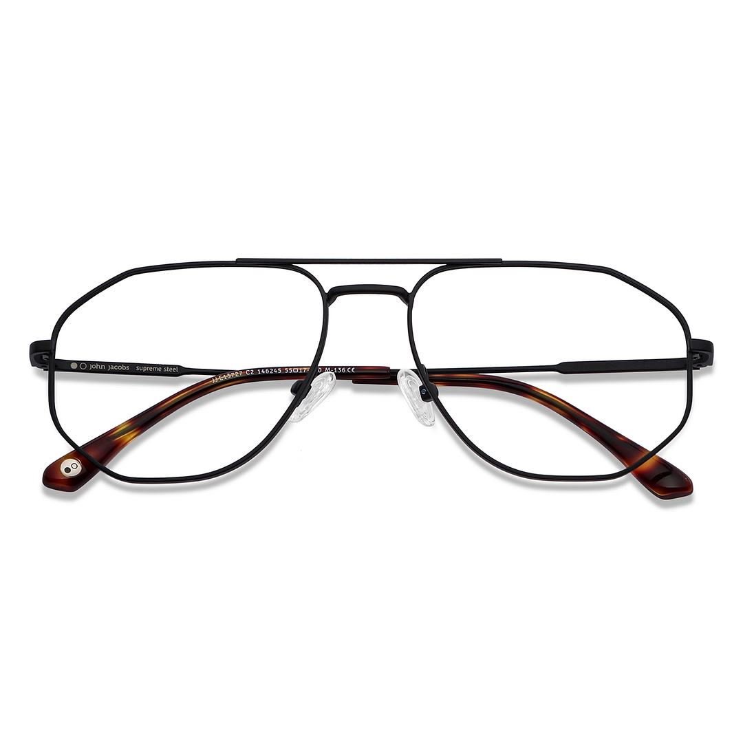 John Jacobs Online Black Full Rim Aviator right side