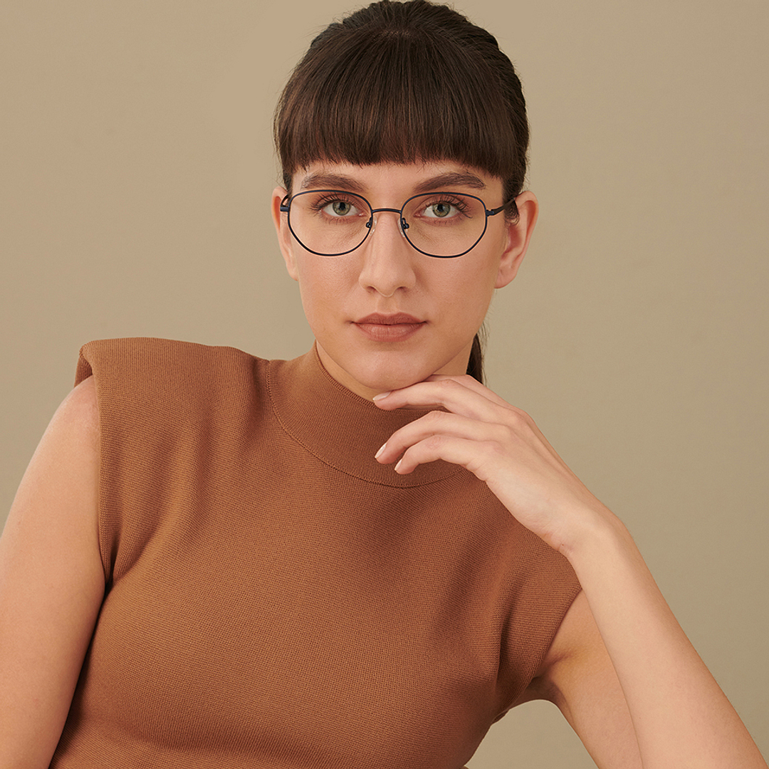 John Jacobs Sky Blue Full Rim Round left side