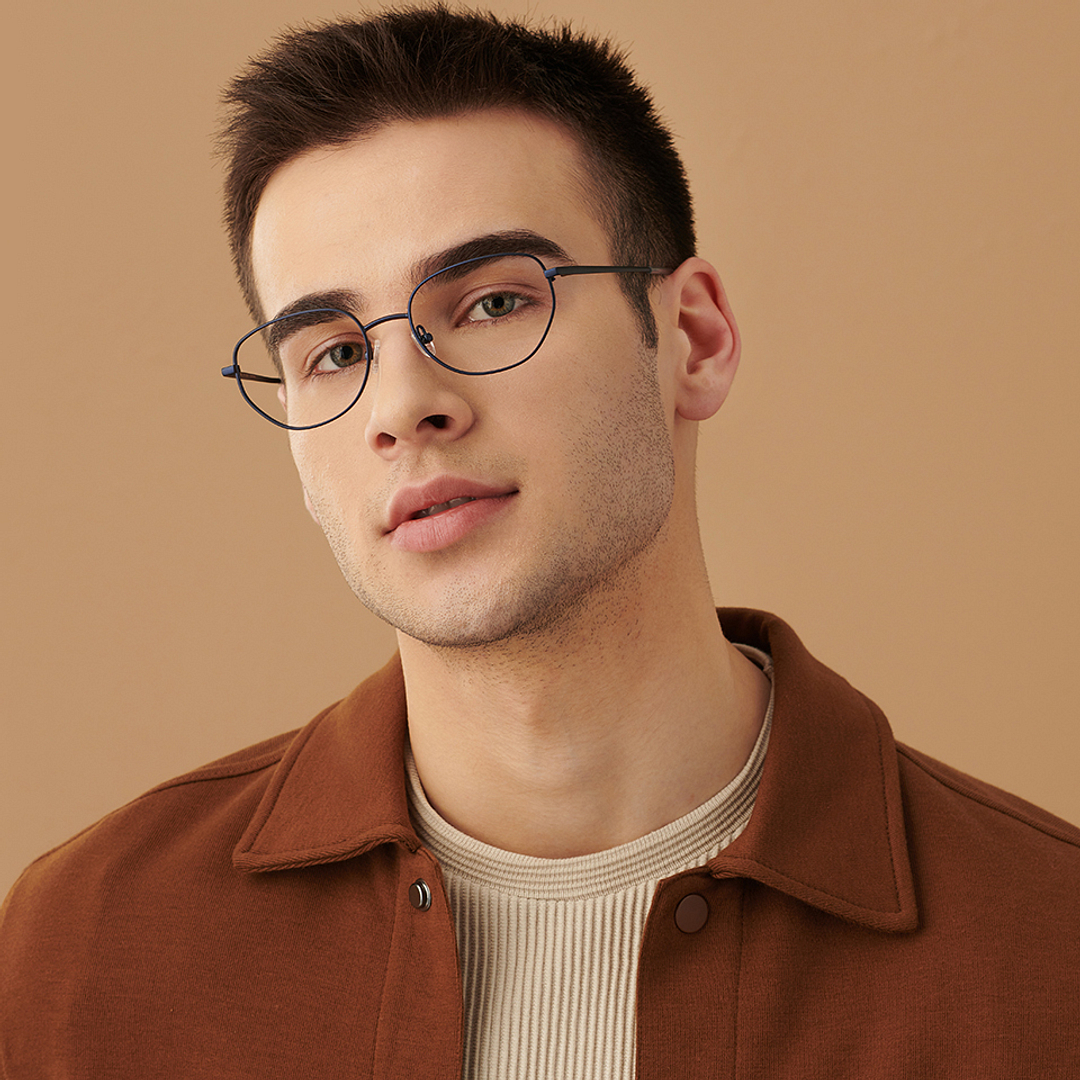 John Jacobs Sky Blue Full Rim Round left side