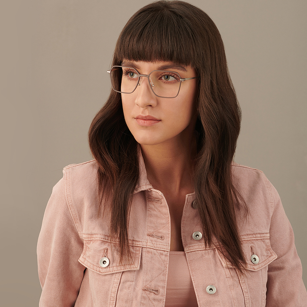 John Jacobs Light Brown Full Rim Square left side