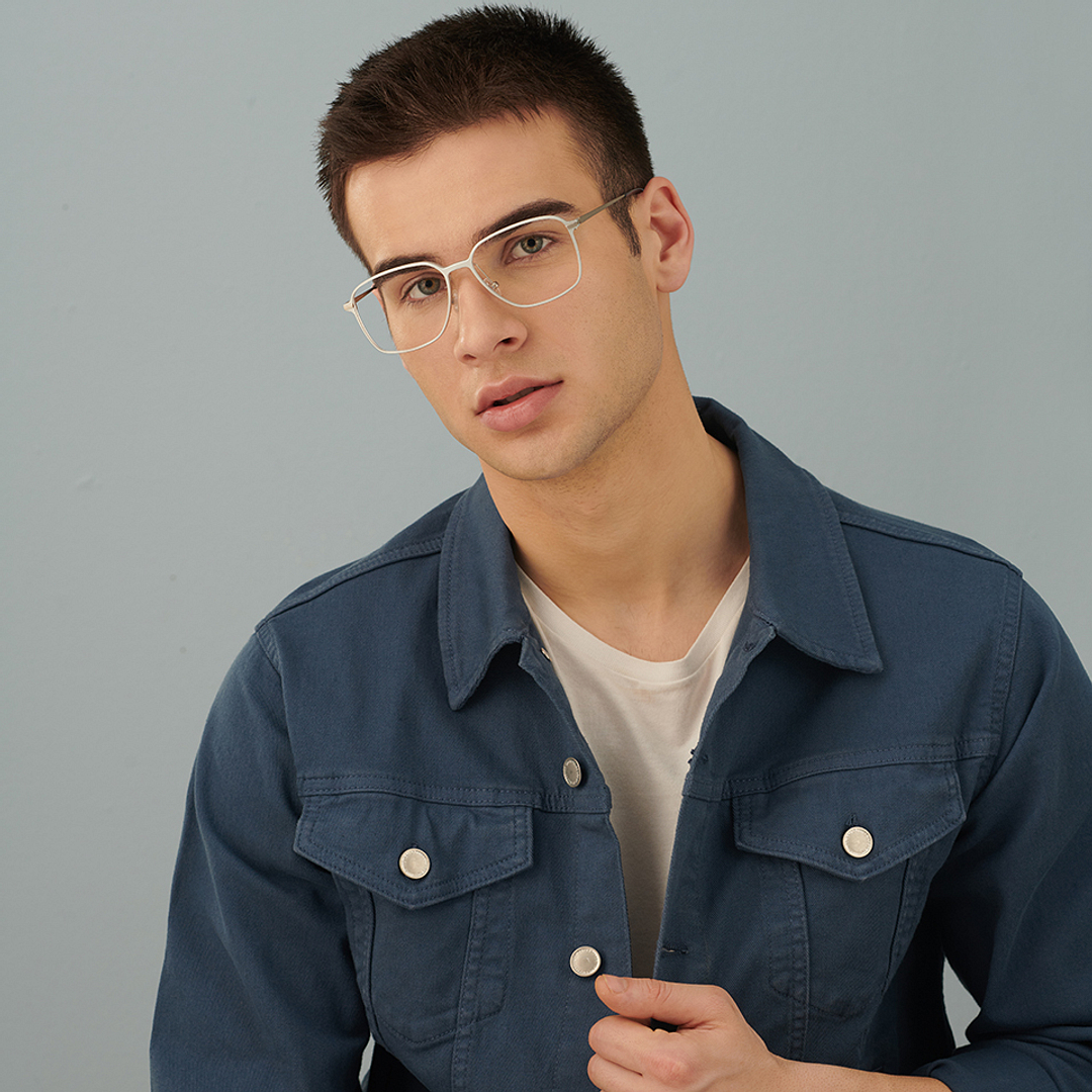 John Jacobs Silver Full Rim Square right side