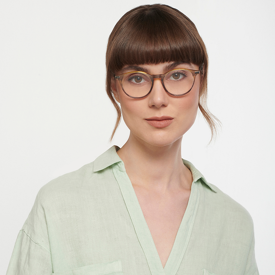 John Jacobs Light Brown Full Rim Round left side