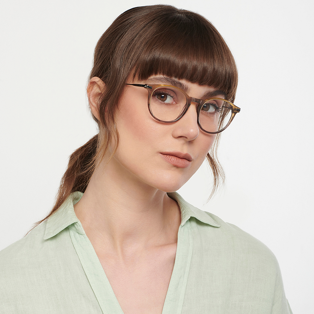 John Jacobs Light Brown Full Rim Round right side