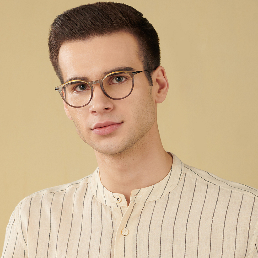 John Jacobs Light Brown Full Rim Round left side