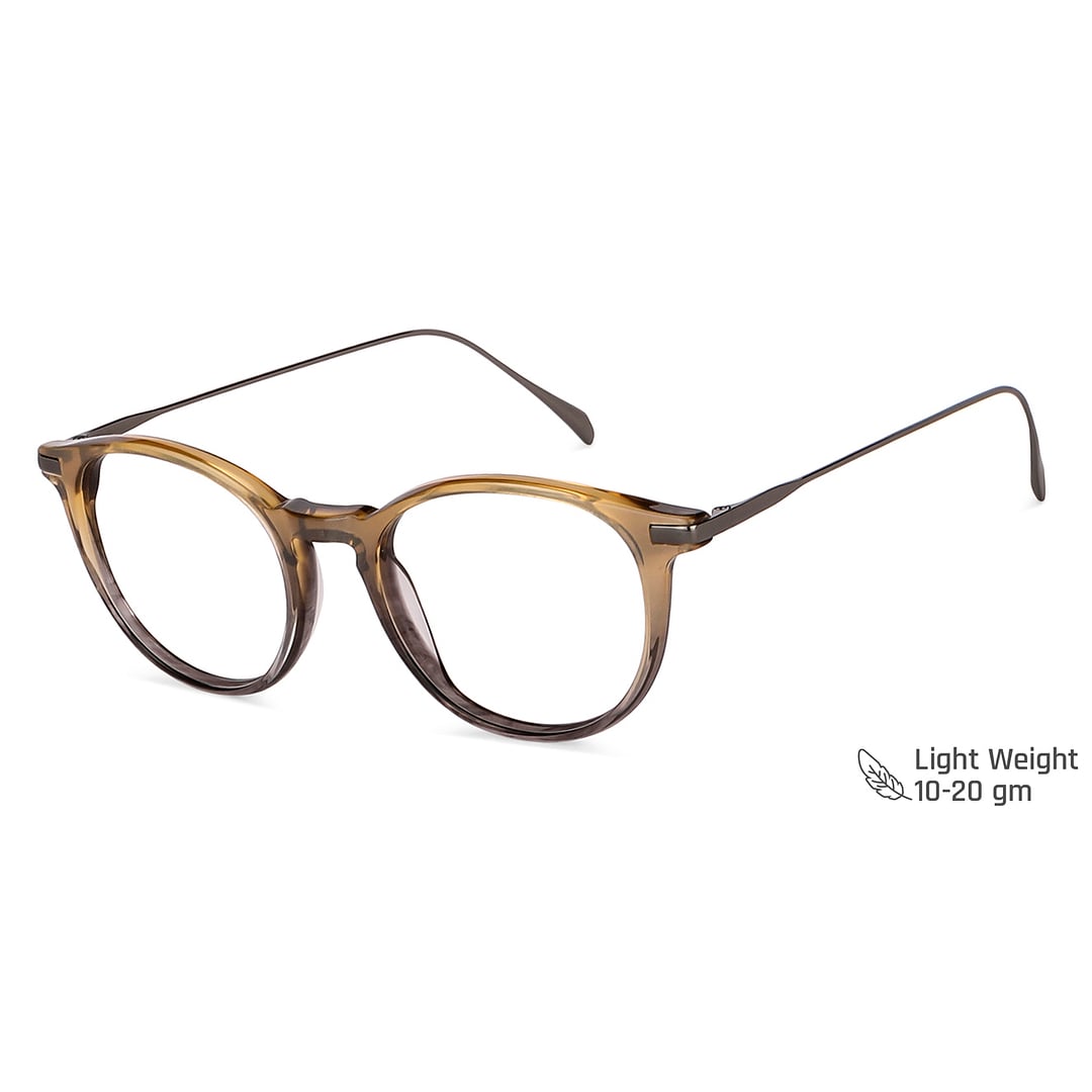 John Jacobs Light Brown Full Rim Round left side
