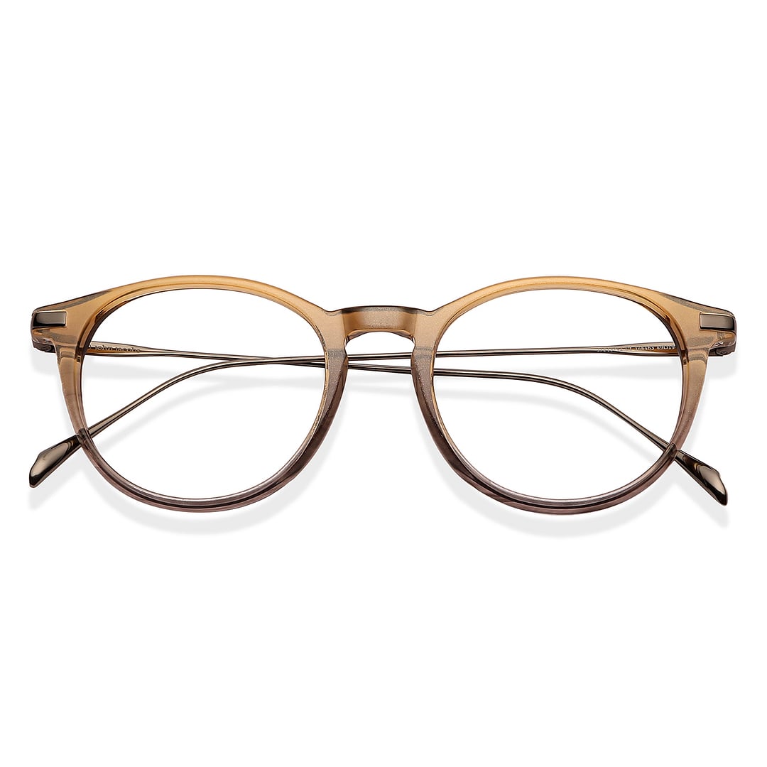 John Jacobs Light Brown Full Rim Round left side