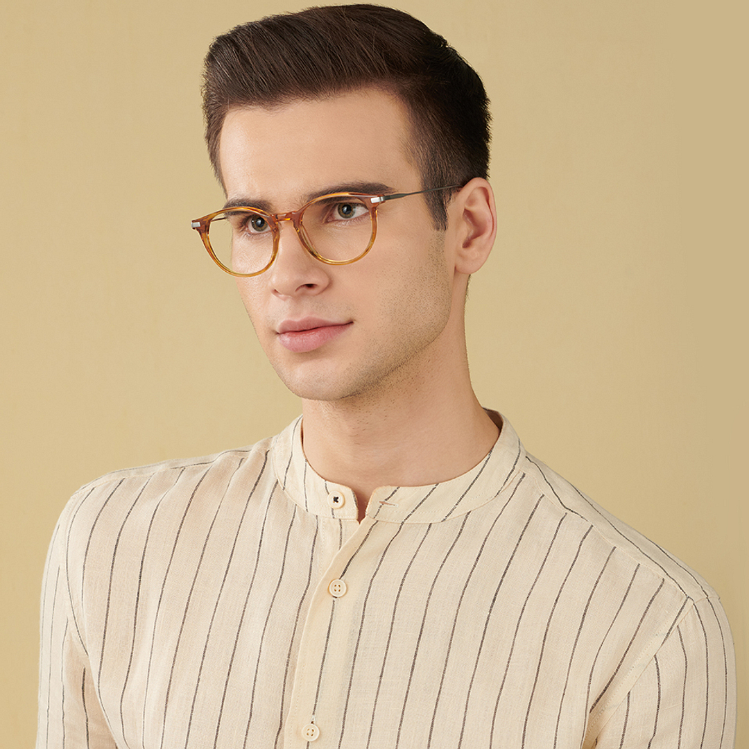 John Jacobs Light Brown Full Rim Round right side