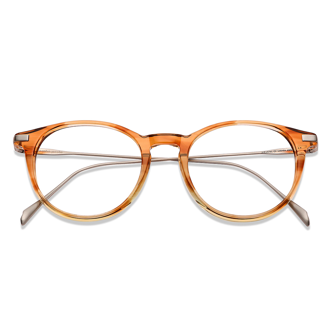 John Jacobs Light Brown Full Rim Round left side