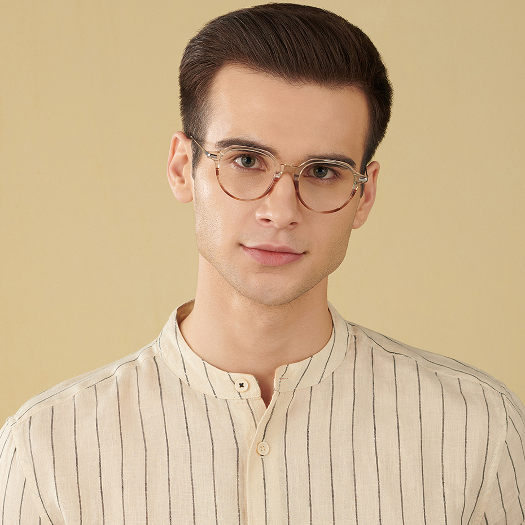 John Jacobs Light Brown Full Rim Round left side