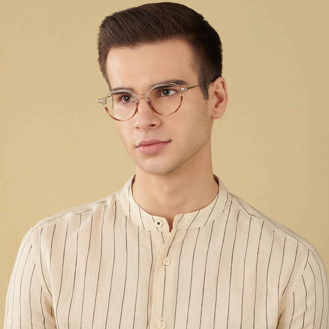 John Jacobs Light Brown Full Rim Round right side