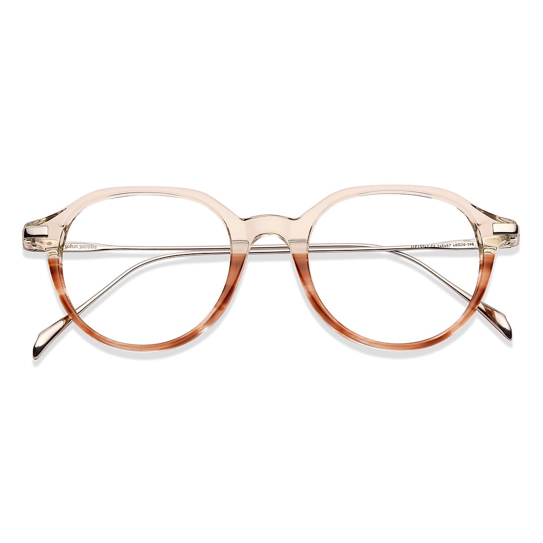 John Jacobs Light Brown Full Rim Round left side