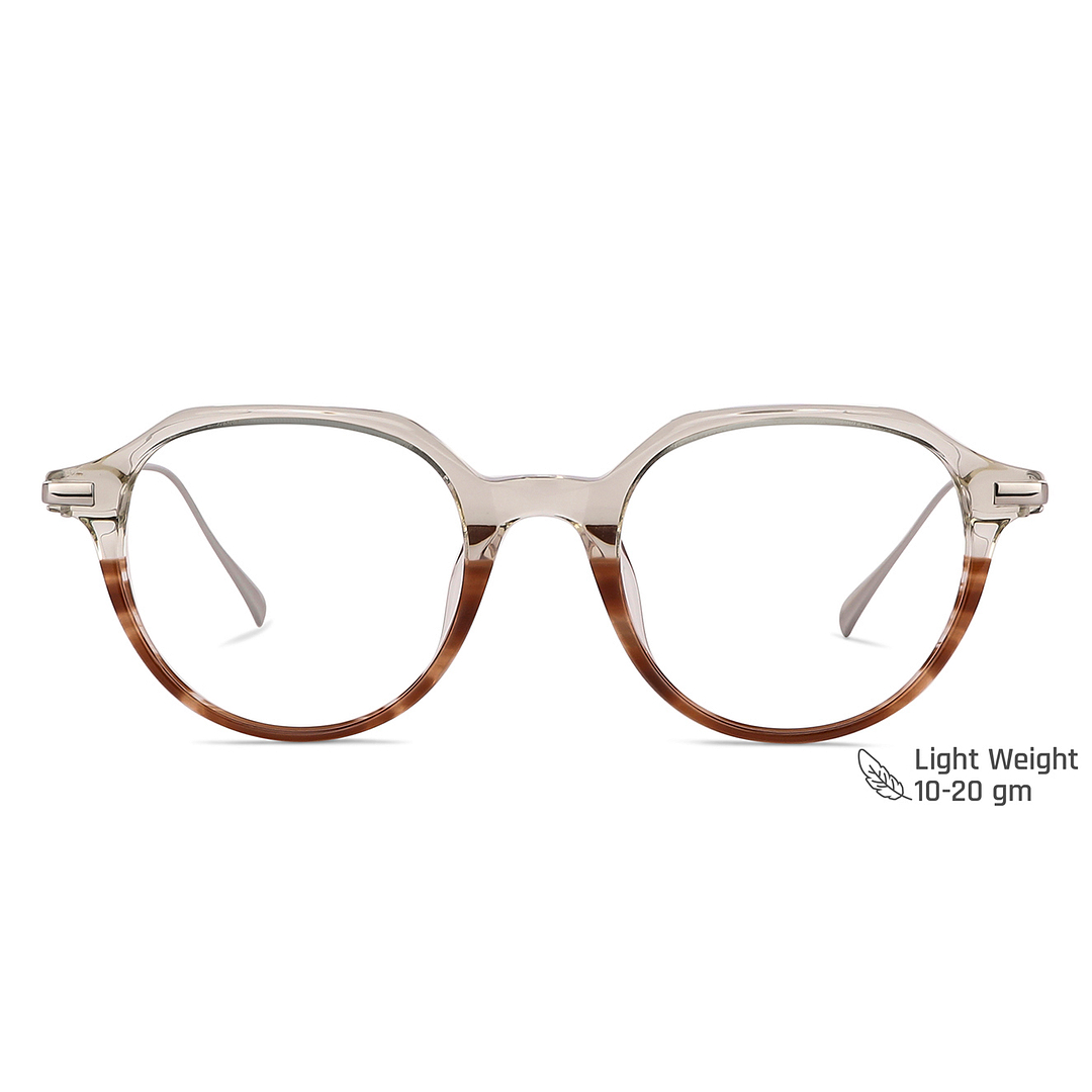 John Jacobs Online Brown Transparent Full Rim Round right side
