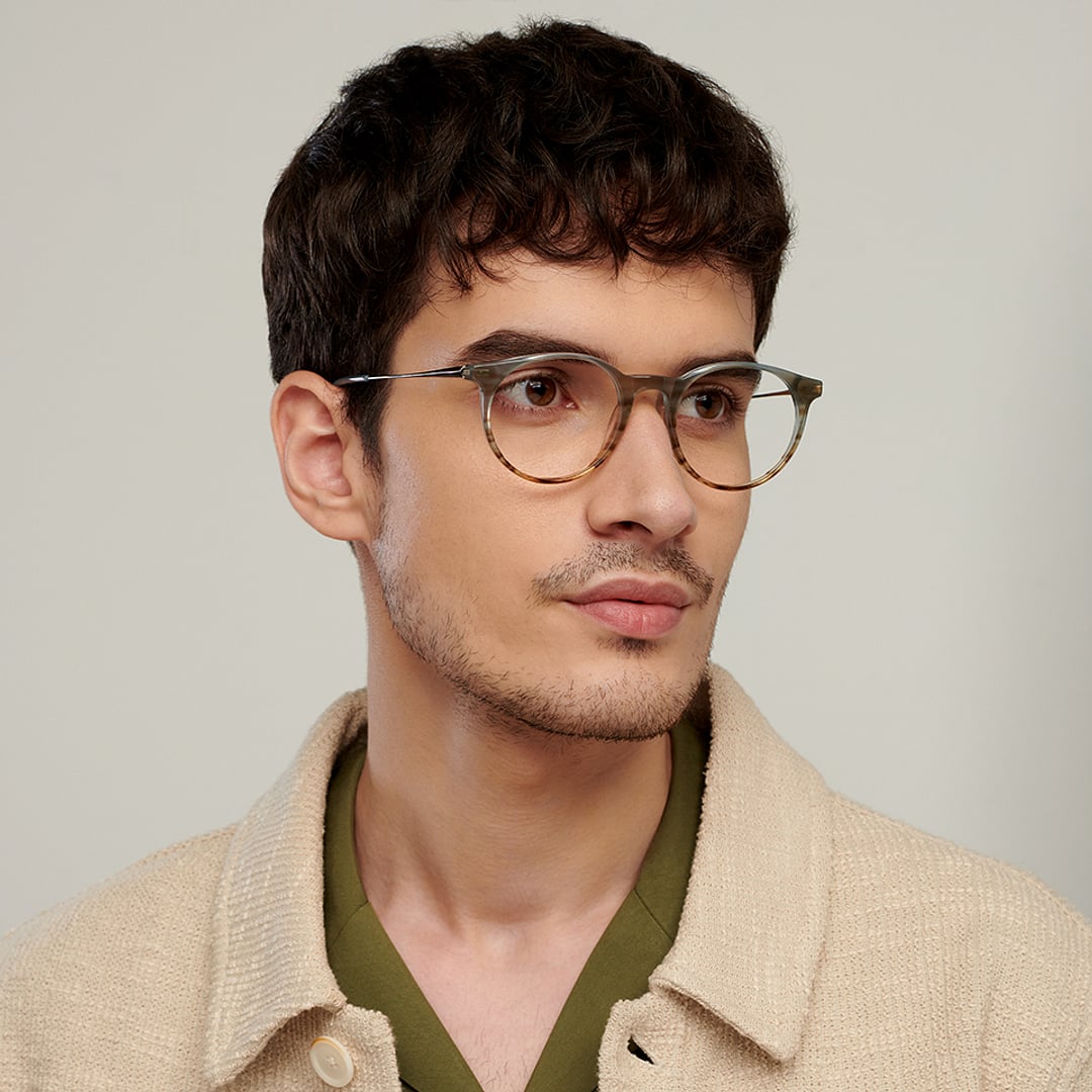 John Jacobs Dark Gray Full Rim Round left side