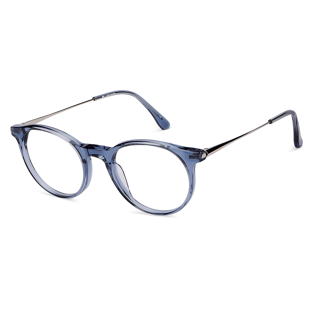 John Jacobs Online Blue Transparent Full Rim Round right side