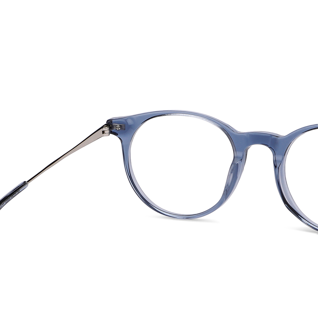 John Jacobs Online Blue Transparent Full Rim Round right side