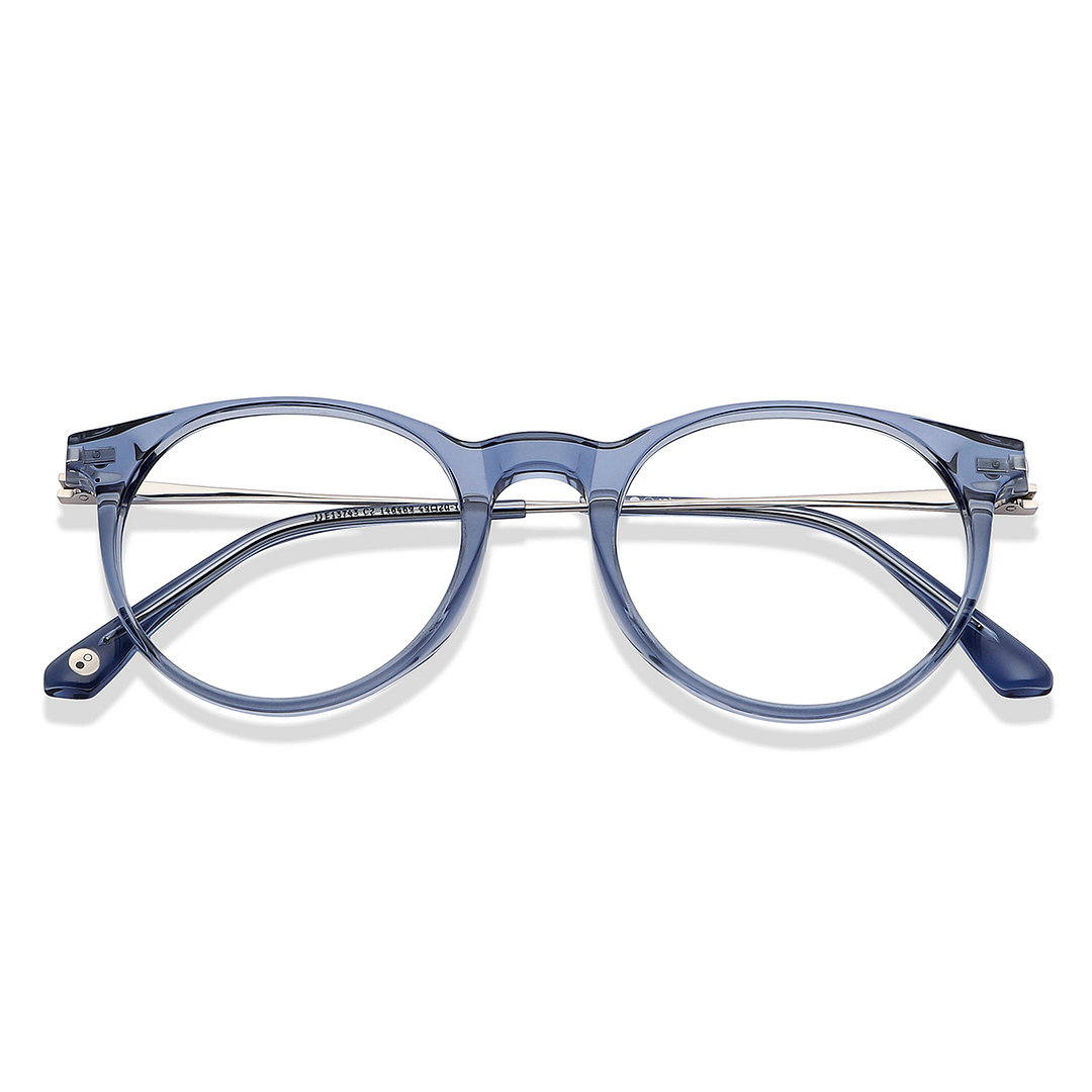 John Jacobs Online Blue Transparent Full Rim Round left side