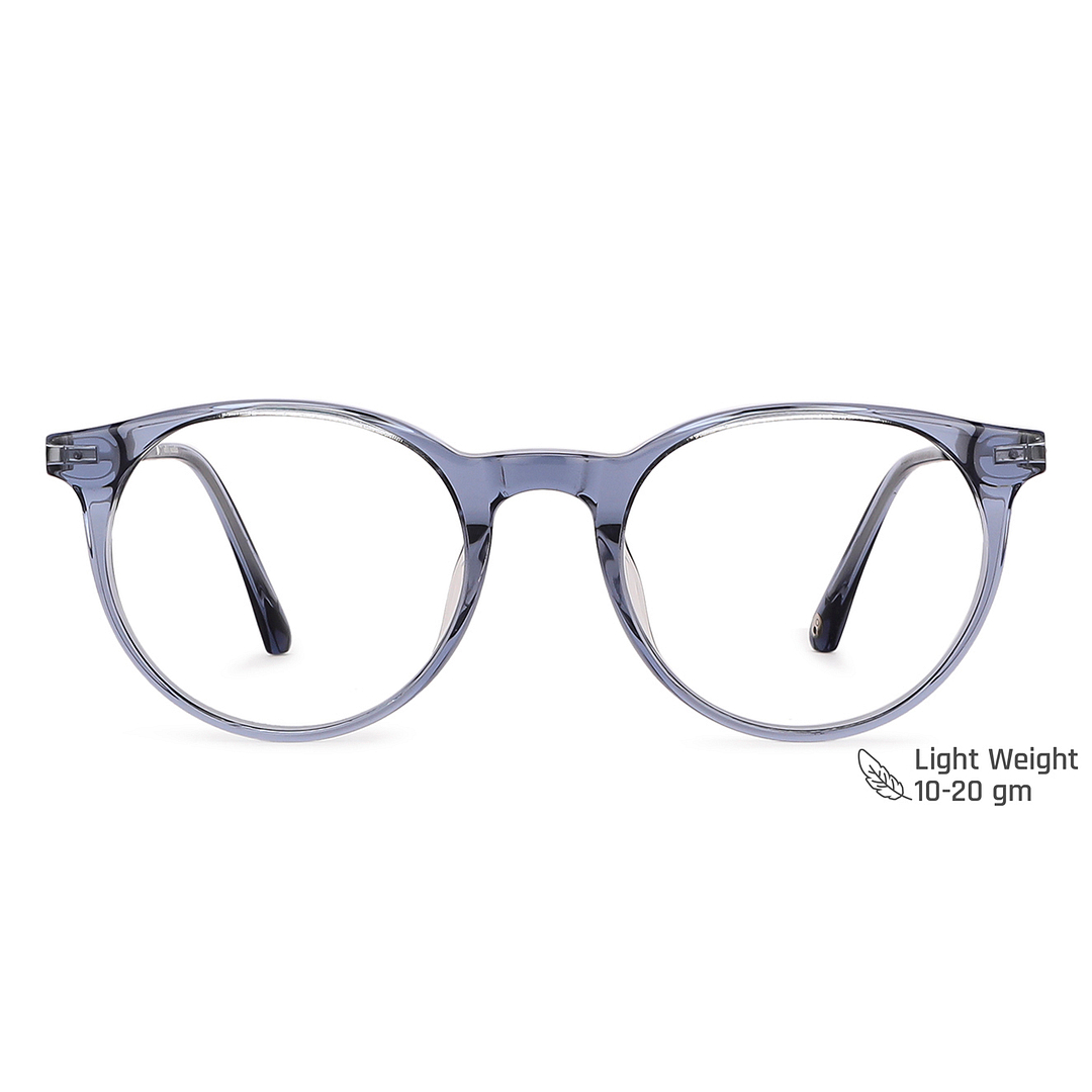 John Jacobs Online Blue Transparent Full Rim Round right side