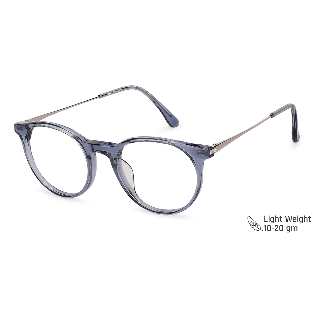 John Jacobs Online Blue Transparent Full Rim Round left side