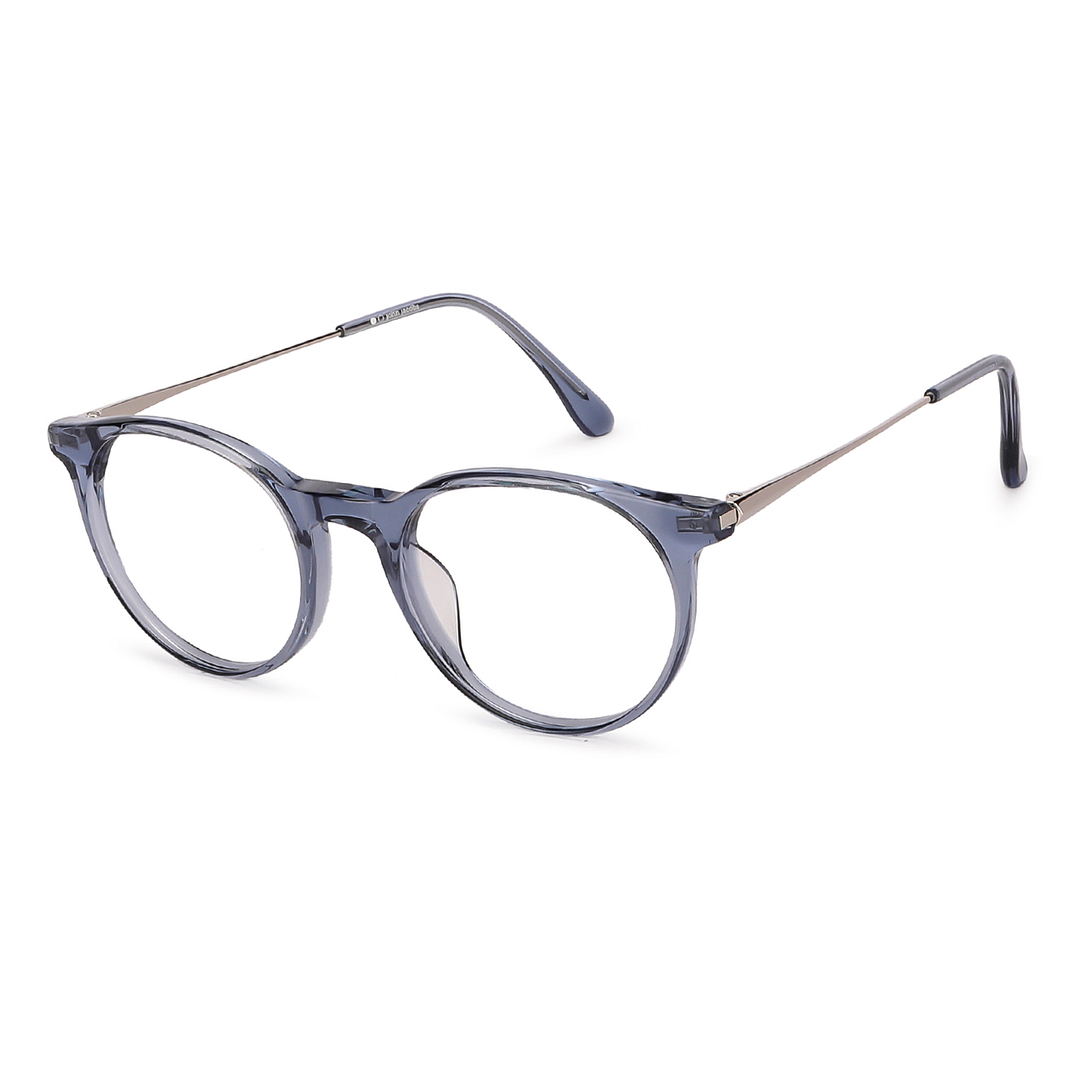 John Jacobs Online Blue Transparent Full Rim Round right side