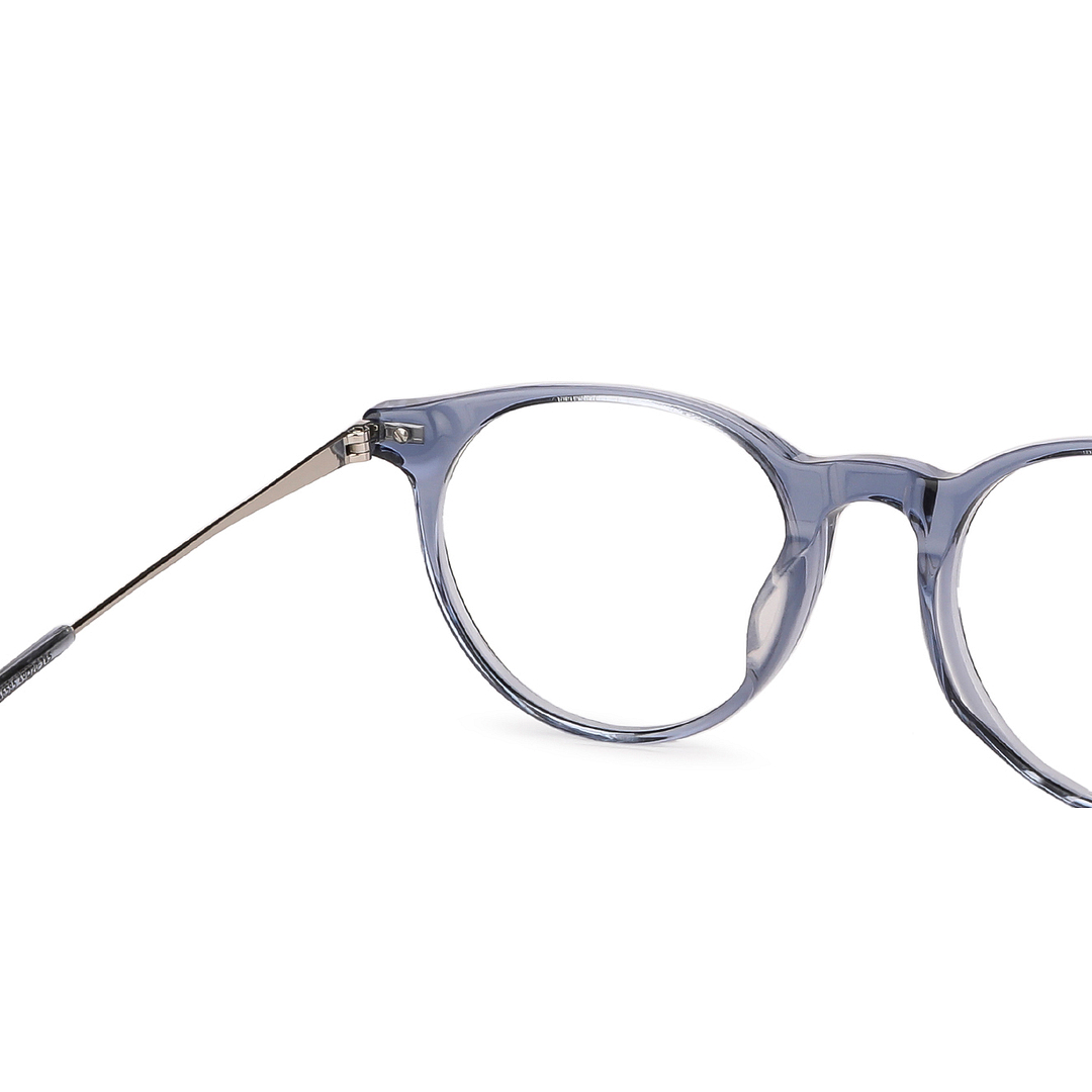 John Jacobs Online Blue Transparent Full Rim Round right side