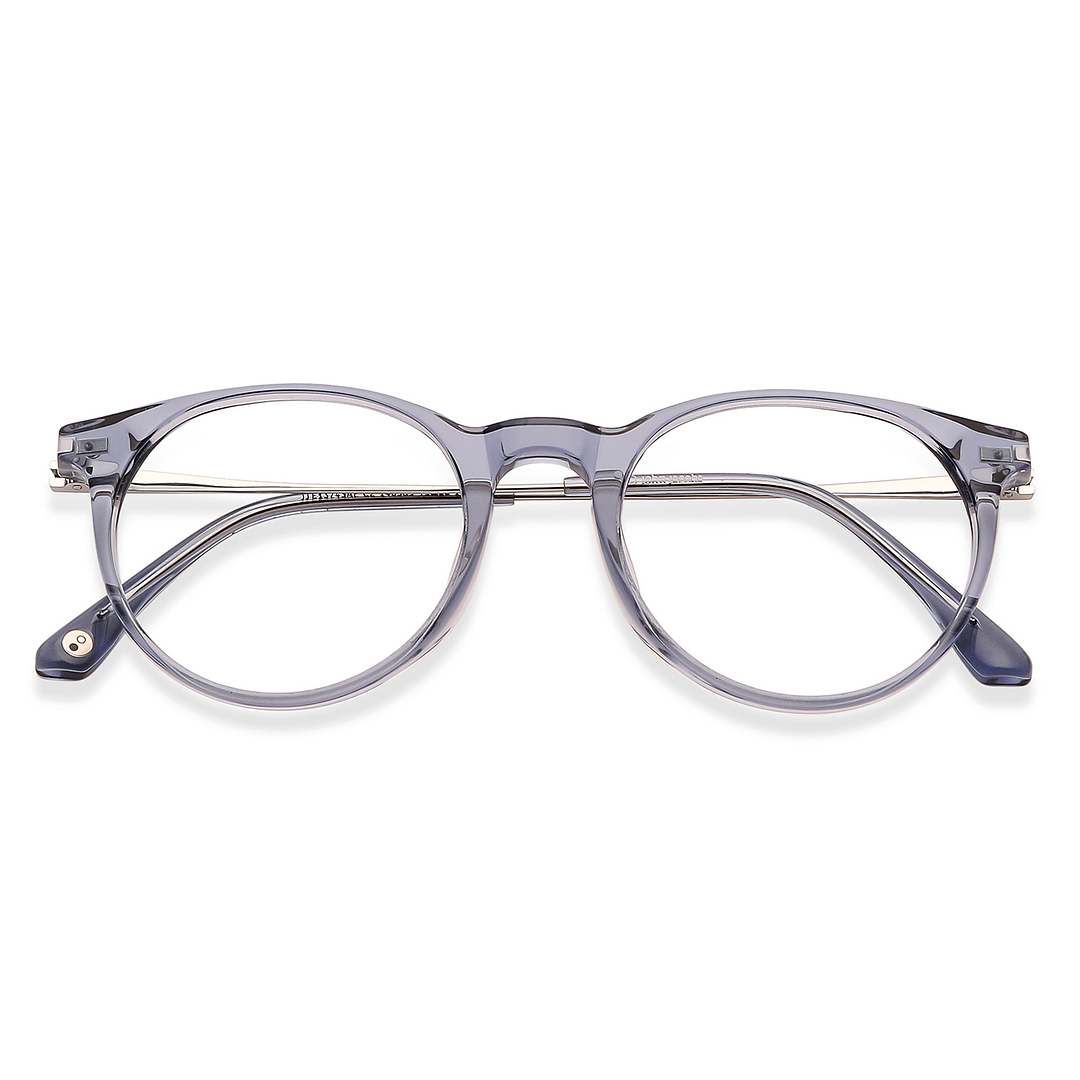 John Jacobs Online Blue Transparent Full Rim Round left side