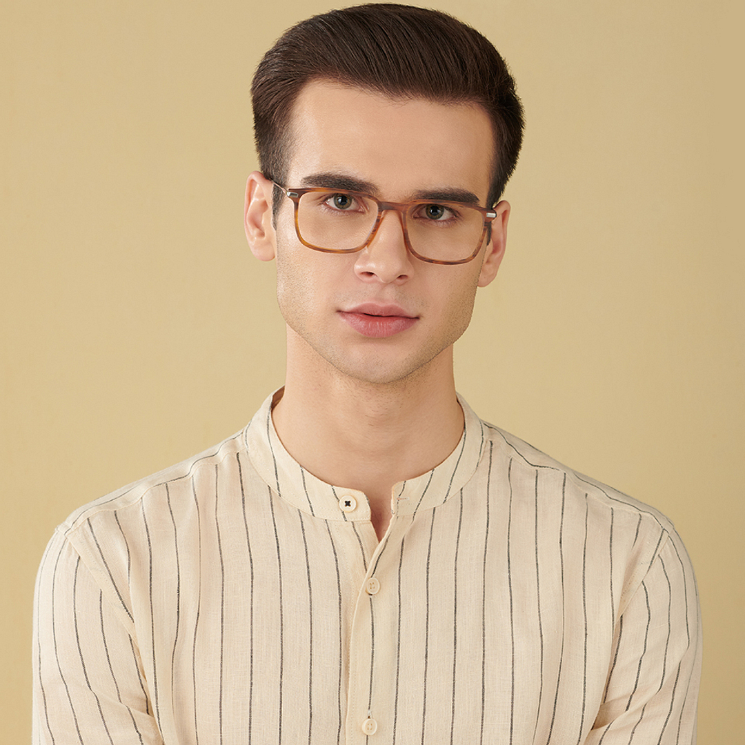 John Jacobs Light Brown Full Rim Square right side