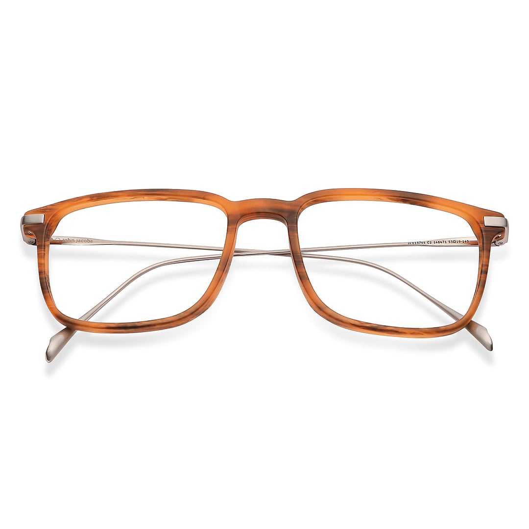 John Jacobs Light Brown Full Rim Square left side